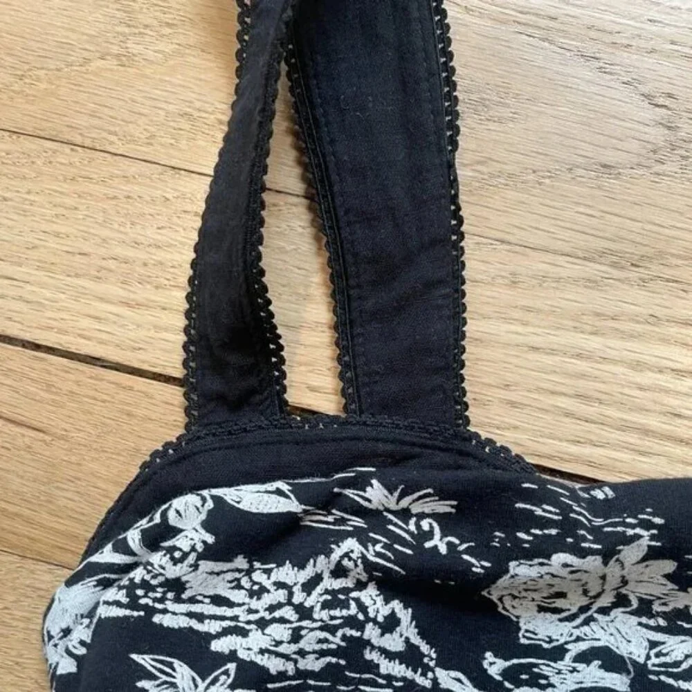 Free People Printed Two Tone Tank Black/White Combo NWOT Size XS